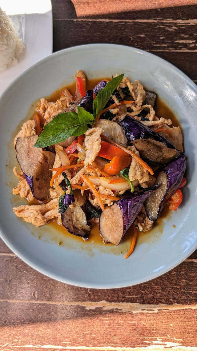 Eggplant Basil Lunch.